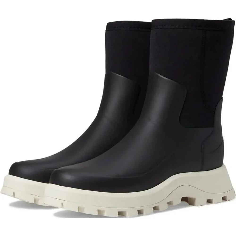 Hunter City Explorer Neoprene Short Black Rain Boots Waterproof EU 38 US 7  NIB